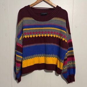 Lane Bryant Colorful Striped Crew Neck Sweater 22/24